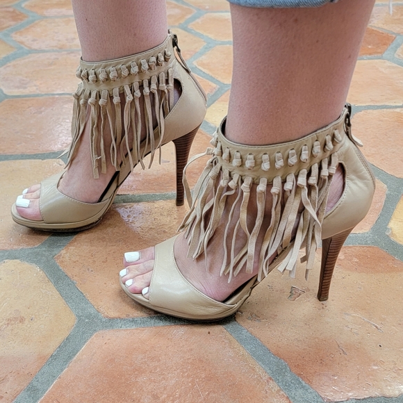 Fringe Heeled Sandals - Picture 7 of 7